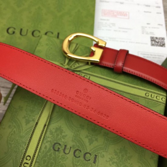 Replica Cintura sottile Gucci con fibbia G 655566 Rossa imitazioni Miglior Prezzo Cintura sottile Gucci con fibbia G 655566 Rossa Replica