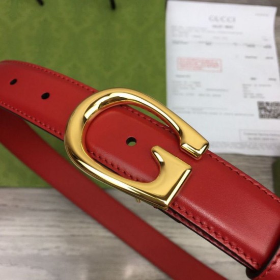 Replica Cintura sottile Gucci con fibbia G 655566 Rossa imitazioni Miglior Prezzo Cintura sottile Gucci con fibbia G 655566 Rossa Replica
