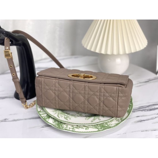 Replica Christian Dior Dior Caro media in pelle di vitello Cannage grigia imitazioni Miglior Prezzo Christian Dior replica Dior Caro media in pelle di vitello Cannage grigia