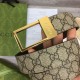 Replica Cintura Gucci GG con fibbia rettangolare 722370 35mm Marrone Oro imitazioni Miglior Prezzo Cintura Gucci GG con fibbia rettangolare 722370 35mm Marrone Oro Replica