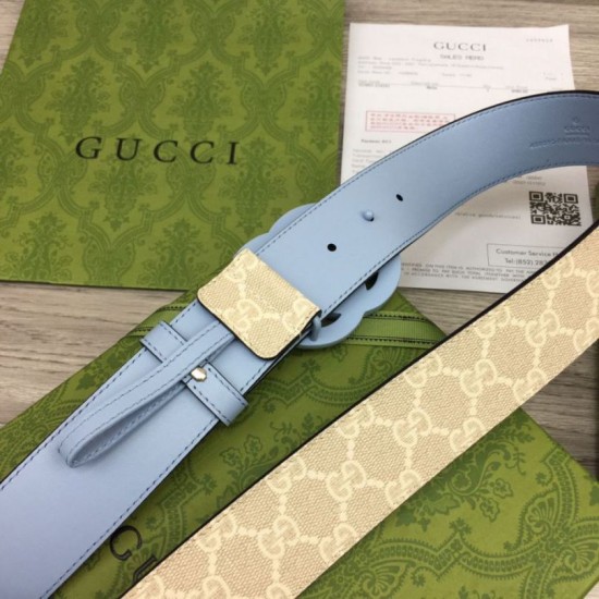 Replica Cintura larga Gucci GG Marmont 400593 40mm Azzurro imitazioni Miglior Prezzo Cintura larga Gucci GG Marmont 400593 40mm Azzurro Replica