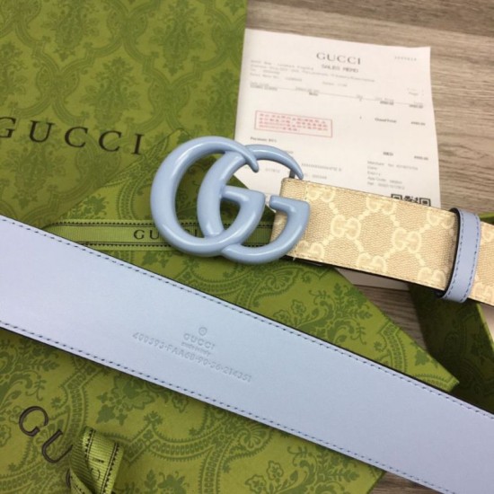 Replica Cintura larga Gucci GG Marmont 400593 40mm Azzurro imitazioni Miglior Prezzo Cintura larga Gucci GG Marmont 400593 40mm Azzurro Replica