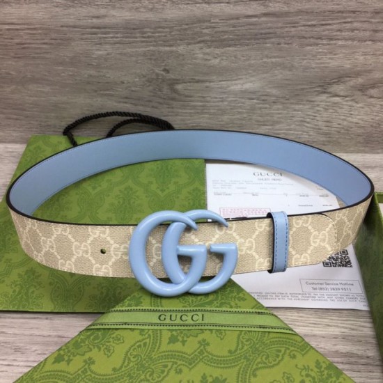 Replica Cintura larga Gucci GG Marmont 400593 40mm Azzurro imitazioni Miglior Prezzo Cintura larga Gucci GG Marmont 400593 40mm Azzurro Replica