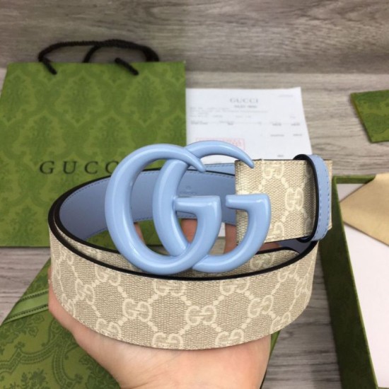 Replica Cintura larga Gucci GG Marmont 400593 40mm Azzurro imitazioni Miglior Prezzo Cintura larga Gucci GG Marmont 400593 40mm Azzurro Replica