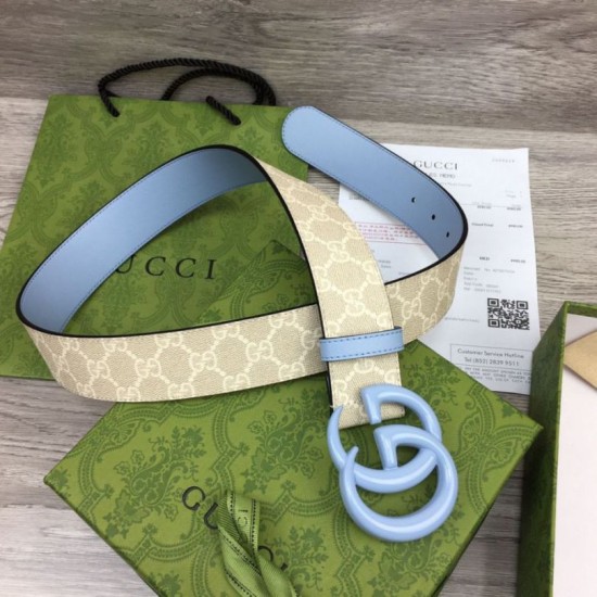Replica Cintura larga Gucci GG Marmont 400593 40mm Azzurro imitazioni Miglior Prezzo Cintura larga Gucci GG Marmont 400593 40mm Azzurro Replica