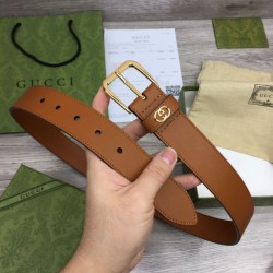 Miglior Prezzo Cintura Gucci con fibbia quadrata e Interlocking G 673921 Marrone Replica