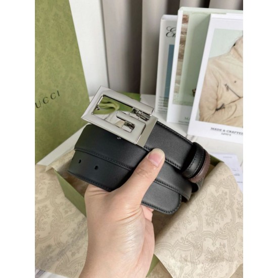 Replica Cintura reversibile Gucci con fibbia G quadrata 626974 Hardware argento imitazioni Miglior Prezzo Cintura reversibile Gucci con fibbia G quadrata 626974 Hardware argento Replica