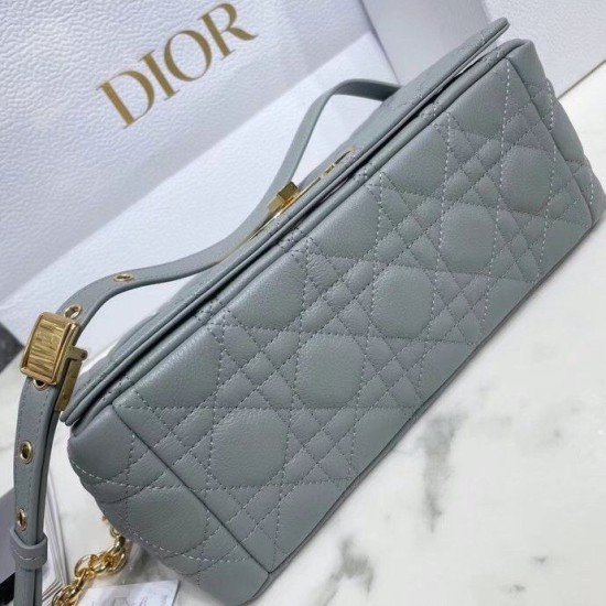 Replica Perfetta Dior Caro Media Cannage Grigio imitazioni Miglior Prezzo Replica Perfetta Dior Caro Media Cannage Grigio