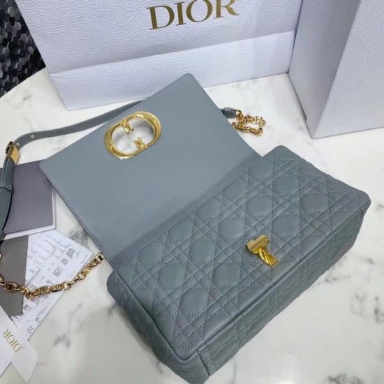 Replica Perfetta Dior Caro Media Cannage Grigio imitazioni Miglior Prezzo Replica Perfetta Dior Caro Media Cannage Grigio