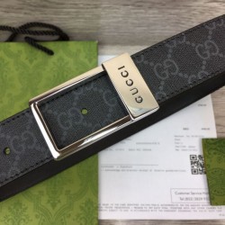 Replica Cintura Gucci GG con fibbia rettangolare 722370 35mm Acciaio Nero imitazioni Miglior Prezzo Cintura Gucci GG con fibbia rettangolare 722370 35mm Acciaio Nero Replica