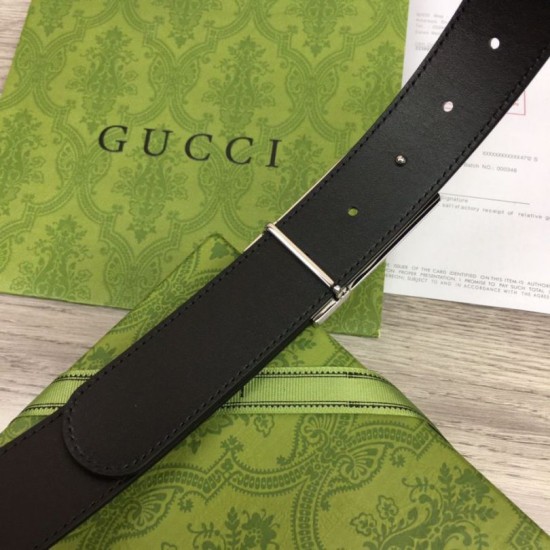 Replica Cintura Gucci GG con fibbia rettangolare 722370 35mm Acciaio Nero imitazioni Miglior Prezzo Cintura Gucci GG con fibbia rettangolare 722370 35mm Acciaio Nero Replica