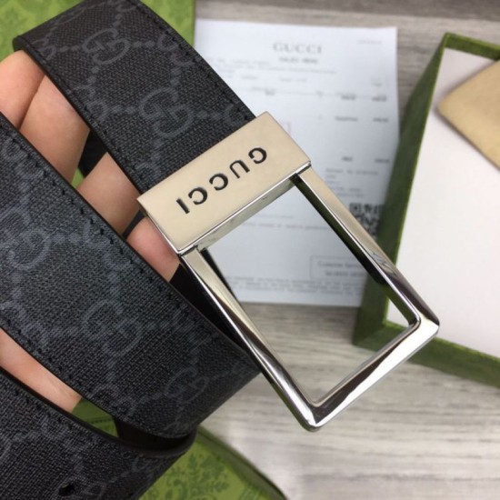 Replica Cintura Gucci GG con fibbia rettangolare 722370 35mm Acciaio Nero imitazioni Miglior Prezzo Cintura Gucci GG con fibbia rettangolare 722370 35mm Acciaio Nero Replica