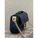 Replica Borse midi Fendi Baguette con catena in nappa nera imitazioni Miglior Prezzo Borse Replica midi Fendi Baguette con catena in nappa nera