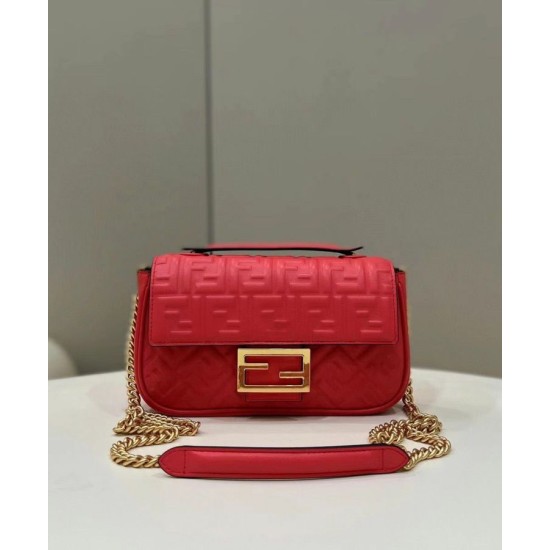 Miglior Prezzo Borsa Midi Fendi Baguette Chain Nappa Rossa Replica