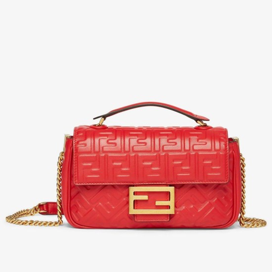Miglior Prezzo Borsa Midi Fendi Baguette Chain Nappa Rossa Replica