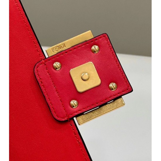 Miglior Prezzo Borsa Midi Fendi Baguette Chain Nappa Rossa Replica