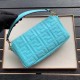 Miglior Prezzo Borse Firmate Replica Baguette Media Fendi Motivo FF Azzurro 