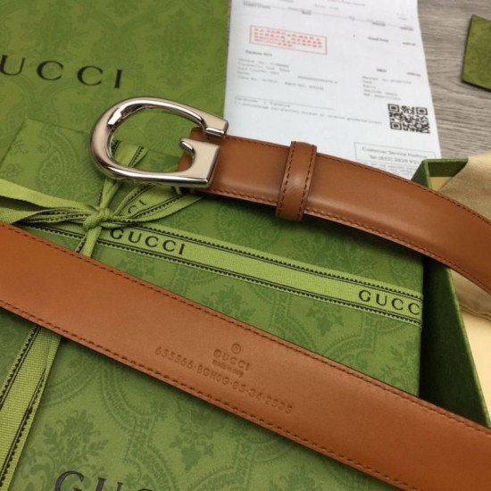 Replica Cintura sottile Gucci con fibbia G 655566 Marrone imitazioni Miglior Prezzo Cintura sottile Gucci con fibbia G 655566 Marrone Replica