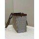 Miglior Prezzo Shopper Fendi X-Tote in lana pied de poule con ricamo FF 8BH374 Marrone Replica