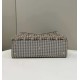 Miglior Prezzo Shopper Fendi X-Tote in lana pied de poule con ricamo FF 8BH374 Marrone Replica