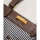 Miglior Prezzo Shopper Fendi X-Tote in lana pied de poule con ricamo FF 8BH374 Marrone Replica