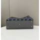 Replica Shopper Fendi X-Tote in lana pied de poule con ricamo FF 8BH374 Grigia imitazioni Miglior Prezzo Shopper Fendi X-Tote in lana pied de poule con ricamo FF 8BH374 Grigia Replica