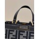 Replica Shopper Fendi X-Tote in lana pied de poule con ricamo FF 8BH374 Grigia imitazioni Miglior Prezzo Shopper Fendi X-Tote in lana pied de poule con ricamo FF 8BH374 Grigia Replica