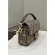 Replica Borsa Fendi Baguette 8BR600 in lana pied de poule con ricamo FF Marrone imitazioni Miglior Prezzo Borsa Fendi Baguette 8BR600 in lana pied de poule con ricamo FF Marrone Replica
