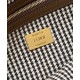 Replica Borsa Fendi Baguette 8BR600 in lana pied de poule con ricamo FF Marrone imitazioni Miglior Prezzo Borsa Fendi Baguette 8BR600 in lana pied de poule con ricamo FF Marrone Replica