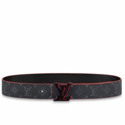Miglior Prezzo replica Cintura reversibile Louis Vuitton LV rotta da 40 mm in tela monogramma Eclipse M0628V