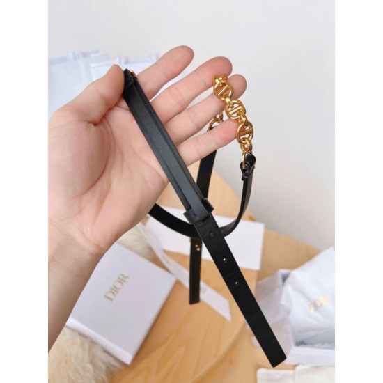Replica Cintura Dior Caro 15MM in pelle di vitello e catena Nera imitazioni Miglior Prezzo Cintura Dior Caro 15MM in pelle di vitello e catena Nera Replica