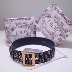 Cintura Dior Diorquake 55MM Tela Obliqua Blu Cintura Dior Diorquake 55MM Tela Obliqua Blu
