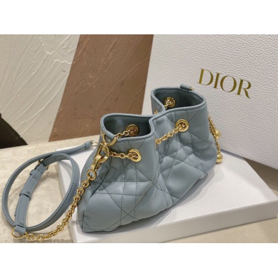 Miglior Prezzo Bora Pari replica Dior Ammi Piccola Macrocannage Blu