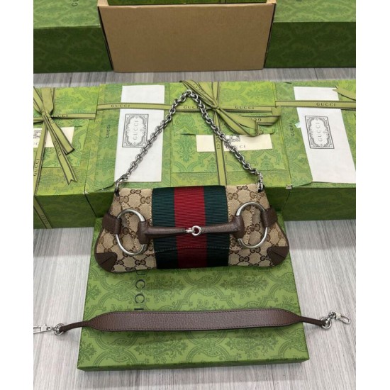 Replica Dettagli perfetti Borsa 1:1 a tracolla piccola Gucci Horsebit Chain 764339 Caffè scuro imitazioni Miglior Prezzo Dettagli perfetti Borsa Replica a tracolla piccola Gucci Horsebit Chain 764339 Caffè scuro