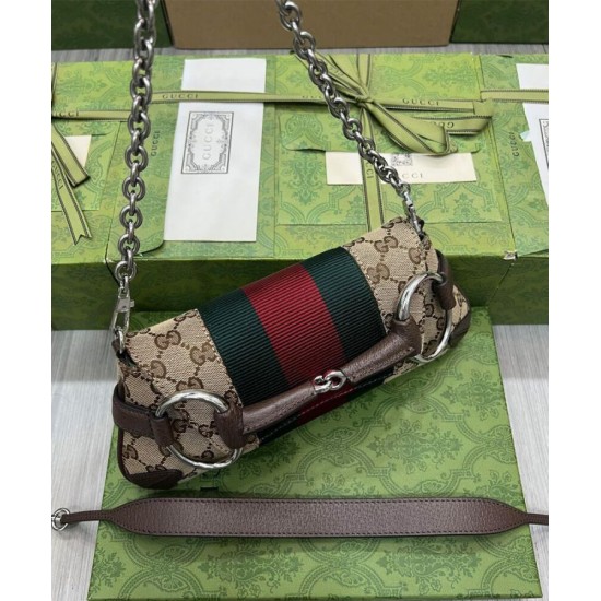 Replica Dettagli perfetti Borsa 1:1 a tracolla piccola Gucci Horsebit Chain 764339 Caffè scuro imitazioni Miglior Prezzo Dettagli perfetti Borsa Replica a tracolla piccola Gucci Horsebit Chain 764339 Caffè scuro