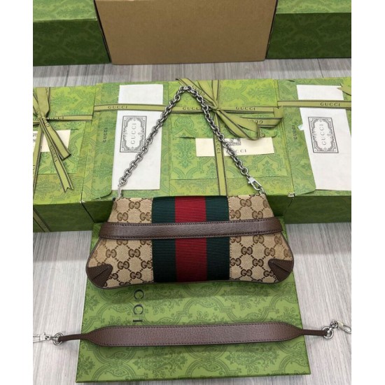 Replica Dettagli perfetti Borsa 1:1 a tracolla piccola Gucci Horsebit Chain 764339 Caffè scuro imitazioni Miglior Prezzo Dettagli perfetti Borsa Replica a tracolla piccola Gucci Horsebit Chain 764339 Caffè scuro