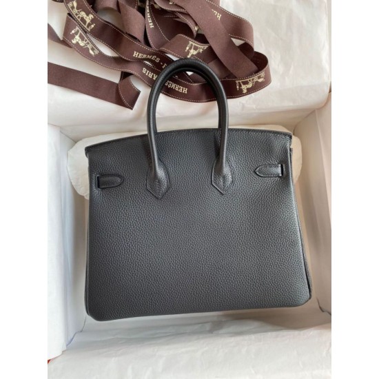 Miglior Prezzo Borsa Hermes Birkin 25 Retourne fatta a mano nera Clemence Replica