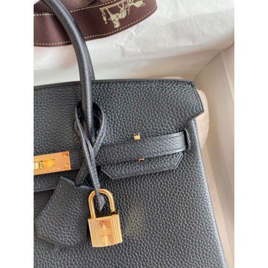 Miglior Prezzo Borsa Hermes Birkin 25 Retourne fatta a mano nera Clemence Replica