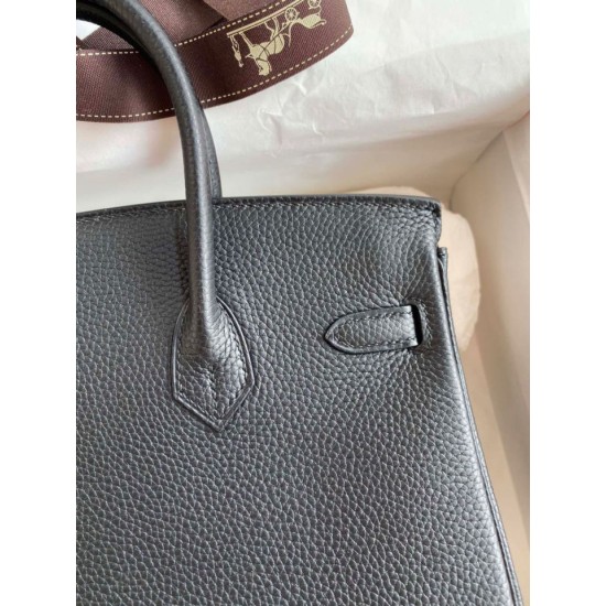 Miglior Prezzo Borsa Hermes Birkin 25 Retourne fatta a mano nera Clemence Replica