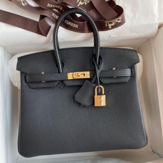 Miglior Prezzo Borsa Hermes Birkin 25 Retourne fatta a mano nera Clemence Replica