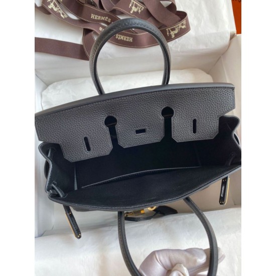 Miglior Prezzo Borsa Hermes Birkin 25 Retourne fatta a mano nera Clemence Replica