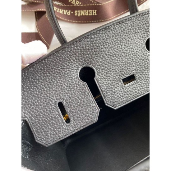 Miglior Prezzo Borsa Hermes Birkin 25 Retourne fatta a mano nera Clemence Replica