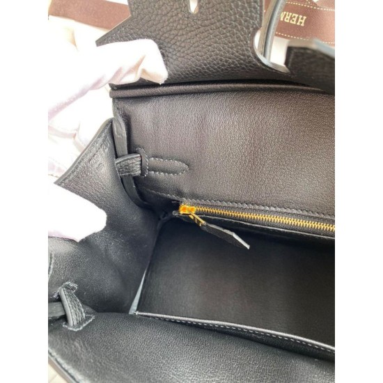Miglior Prezzo Borsa Hermes Birkin 25 Retourne fatta a mano nera Clemence Replica