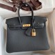 Miglior Prezzo Borsa Hermes Birkin 25 Retourne fatta a mano nera Clemence Replica
