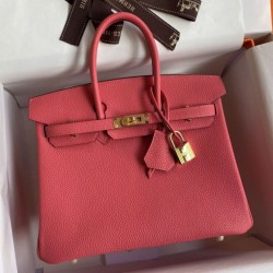 Miglior Prezzo Hermes Birkin 25 Retourne Borsa fatta a mano Rossetto rosa Clemence Replica