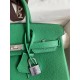 Miglior Prezzo Borsa Hermes Birkin 25 Retourne Clemence grigio perla Replica