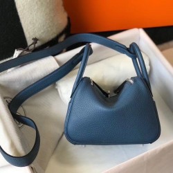 Replica Borsa Hermes Lindy Mini Agata Blu Clemence imitazioni Miglior Prezzo Borsa Hermes Lindy Mini Agata Blu Clemence Replica