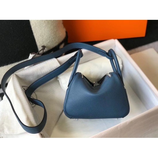 Replica Borsa Hermes Lindy Mini Agata Blu Clemence imitazioni Miglior Prezzo Borsa Hermes Lindy Mini Agata Blu Clemence Replica