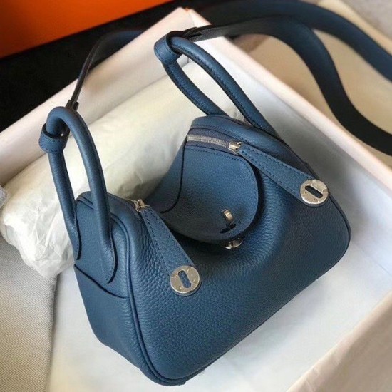 Replica Borsa Hermes Lindy Mini Agata Blu Clemence imitazioni Miglior Prezzo Borsa Hermes Lindy Mini Agata Blu Clemence Replica