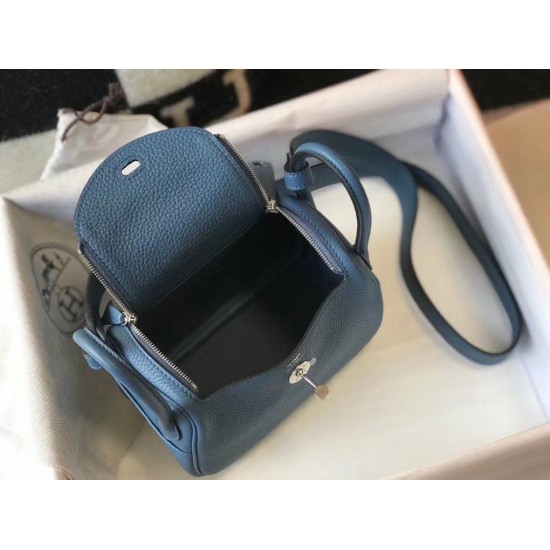 Replica Borsa Hermes Lindy Mini Agata Blu Clemence imitazioni Miglior Prezzo Borsa Hermes Lindy Mini Agata Blu Clemence Replica